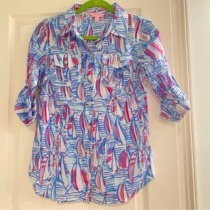 Lilly Pulitzer Cruiser Shirt in Res Right Return Size 4